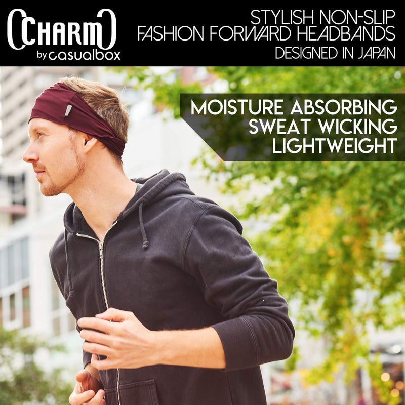 Charm Mens Head Wraps Elastic Bandana - Japanese Headband Workout Women Hair Khaki - Image 4